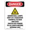 Signmission Safety Sign, OSHA Danger, 10" Height, Germicidal Lamps Emit, Portrait OS-DS-D-710-V-2210 - alternate 1
